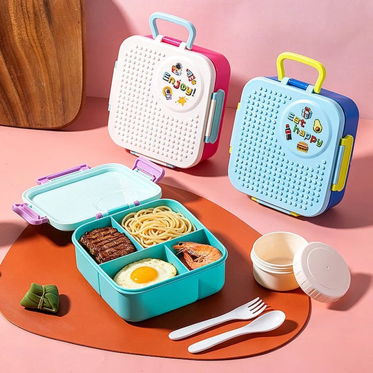 Unisex Bento Madbeholder med Flere Rum og Låsemekanisme 3