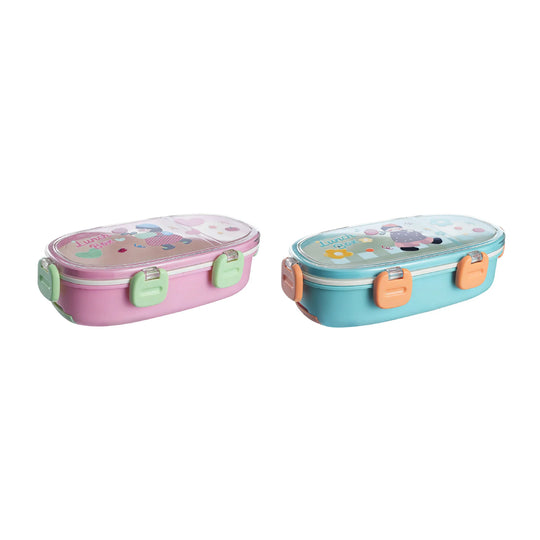 Unisex Bento Madkasse Med Flere Rum og Sjovt Design 0
