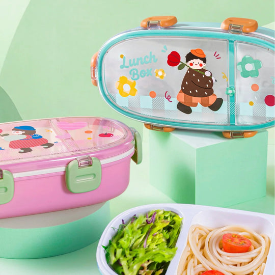 Unisex Bento Madkasse Med Flere Rum og Sjovt Design 2