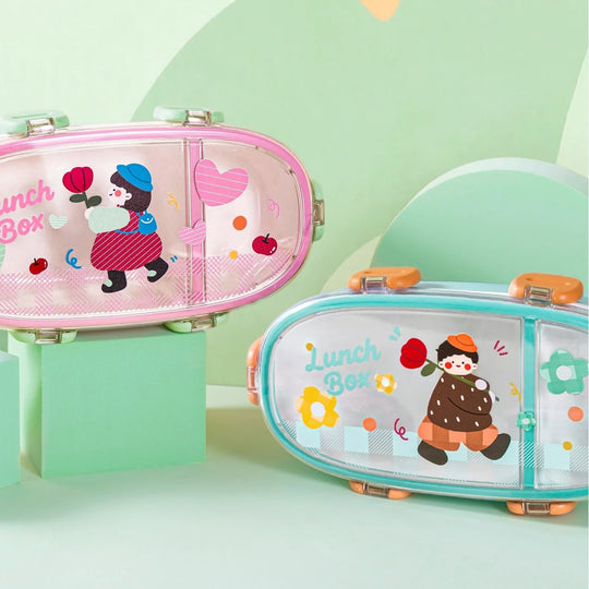Unisex Bento Madkasse Med Flere Rum og Sjovt Design 4
