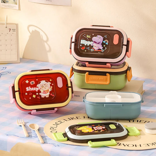 Unisex Bento Madkasse med Dyretema og Flere Rum 1