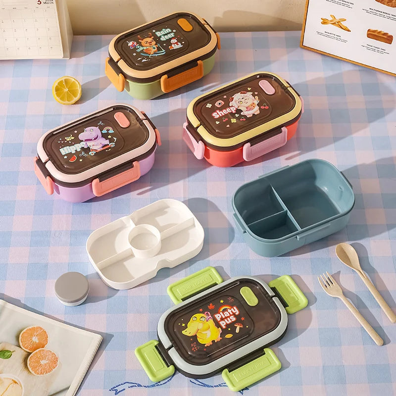 Unisex Bento Madkasse med Dyretema og Flere Rum 2
