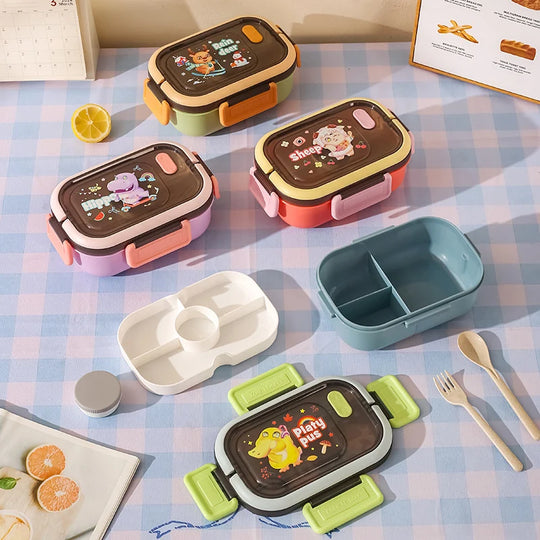 Unisex Bento Madkasse med Dyretema og Flere Rum 2