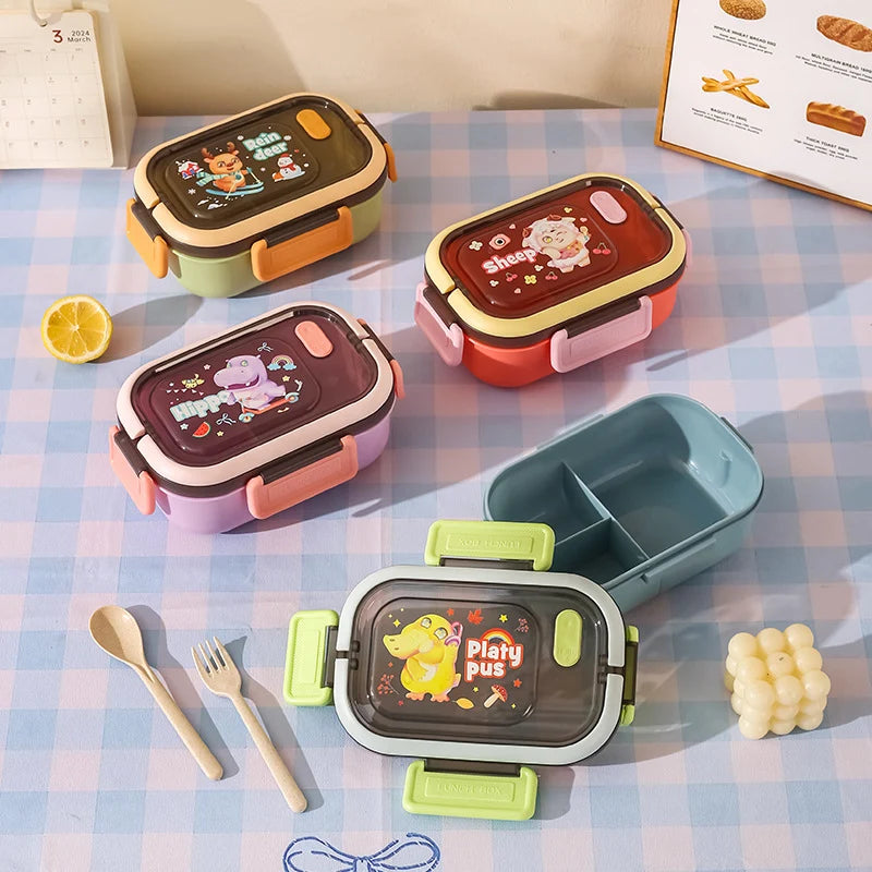 Unisex Bento Madkasse med Dyretema og Flere Rum 6