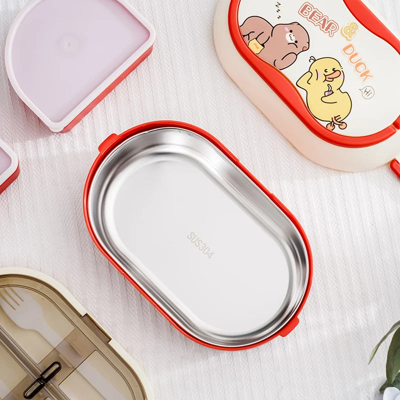 Unisex Bento Madkasse med Figurdesign og Flere Rum 1