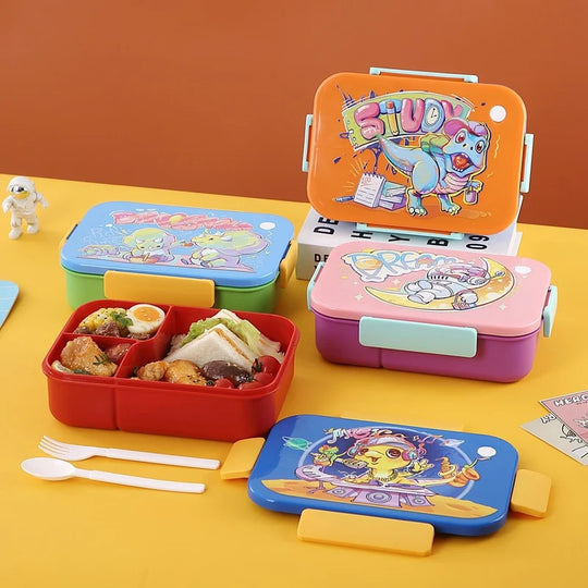Unisex Bento Madkasse med Figurer og Flere Rum 1