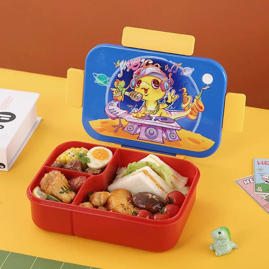 Unisex Bento Madkasse med Figurer og Flere Rum 4