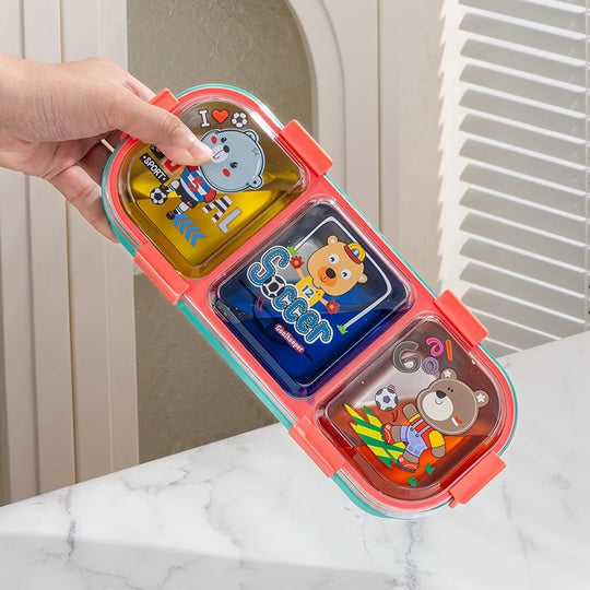 Unisex Bento Madkasse med Flere Rum og Dyremotiv 3
