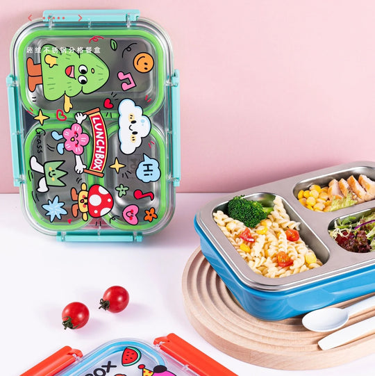 Unisex Bento Madkasse med Flere Rum og Sjovt Design 0