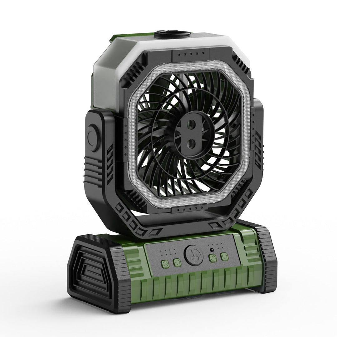 Unisex Bordventilator Genopladelig Med Justerbart Vippehoved Og LED-Ring 5