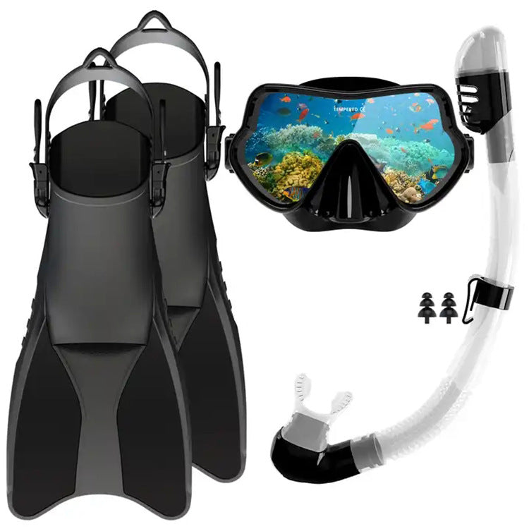 Unisex Dykkerudstyr Sæt med Finner, Maske og Snorkel 4