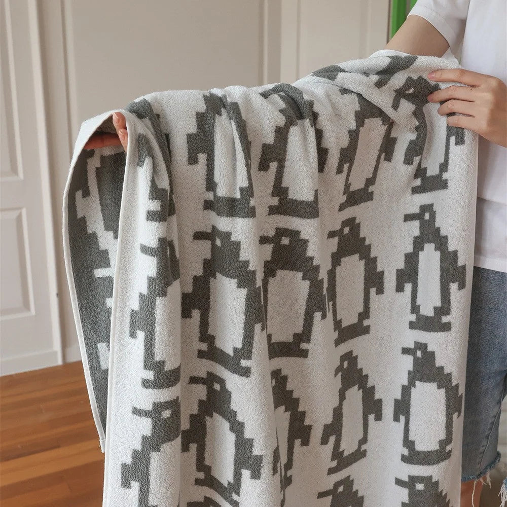 Unisex Hyggetæppe med Jacquardmønster og Blød Fleece 10
