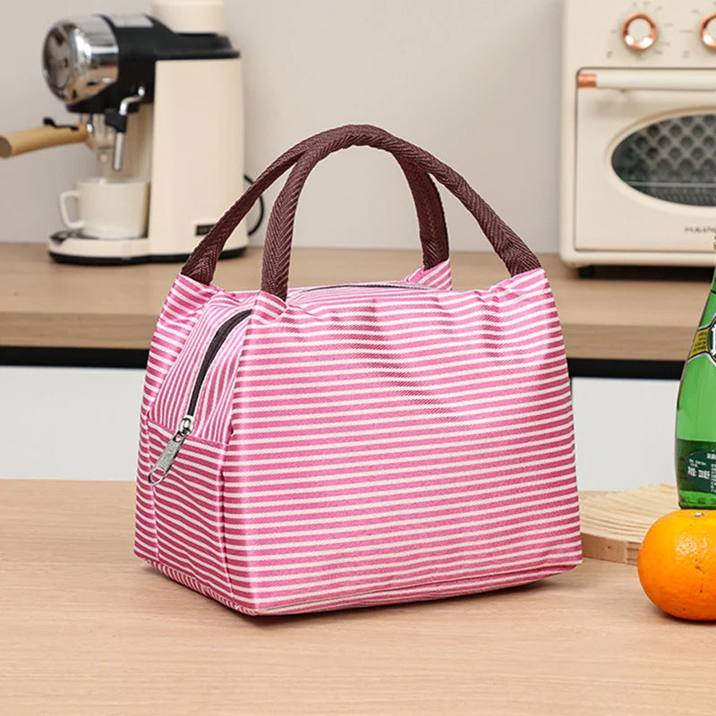 Unisex Isoleret Frokostkøletaske Praktisk Design Moderne Stribet Mønster 0