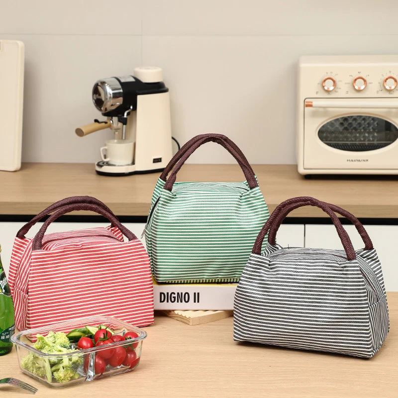 Unisex Isoleret Frokostkøletaske Praktisk Design Moderne Stribet Mønster 1