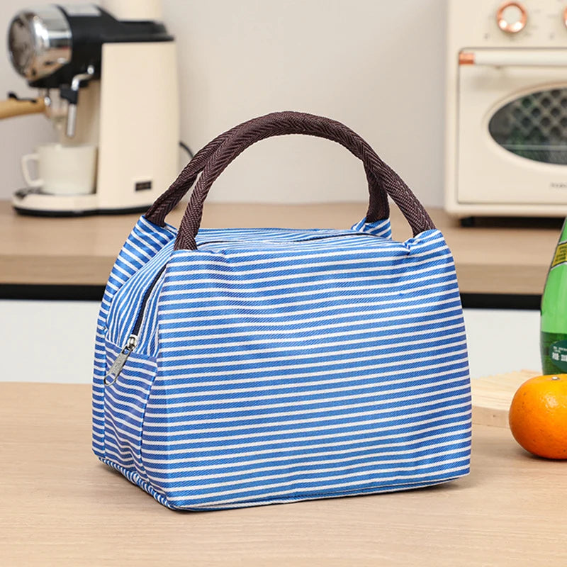 Unisex Isoleret Frokostkøletaske Praktisk Design Moderne Stribet Mønster 17