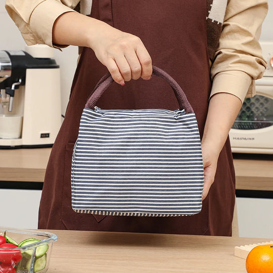 Unisex Isoleret Frokostkøletaske Praktisk Design Moderne Stribet Mønster 3