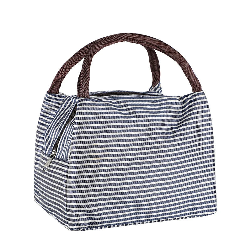 Unisex Isoleret Frokostkøletaske Praktisk Design Moderne Stribet Mønster 5