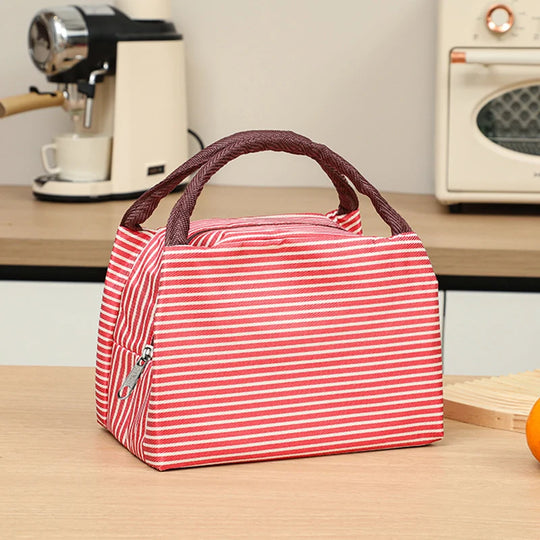 Unisex Isoleret Frokostkøletaske Praktisk Design Moderne Stribet Mønster 7