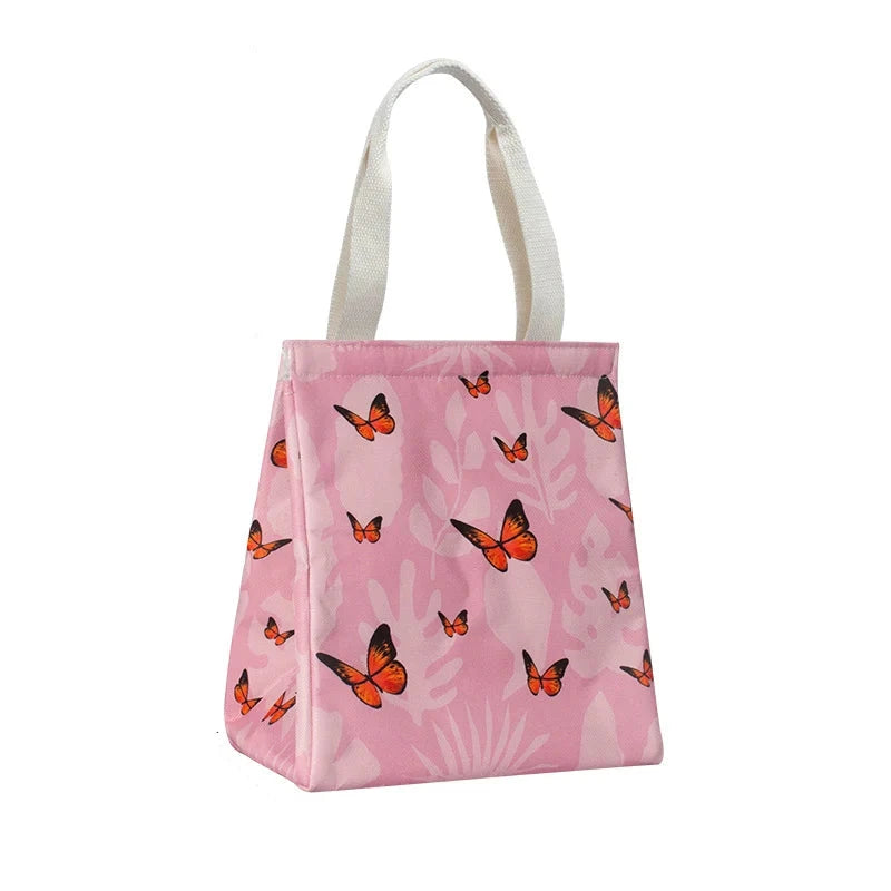 Unisex Isoleret Frokosttaske Med Sommerfugleprint 0