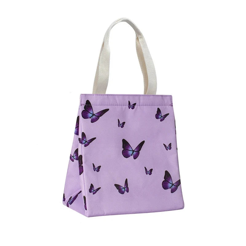 Unisex Isoleret Frokosttaske Med Sommerfugleprint 4