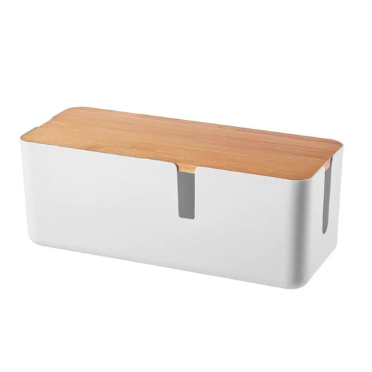 Unisex Kabelopbevaringsboks med Bambuslåg og Minimalistisk Design 5
