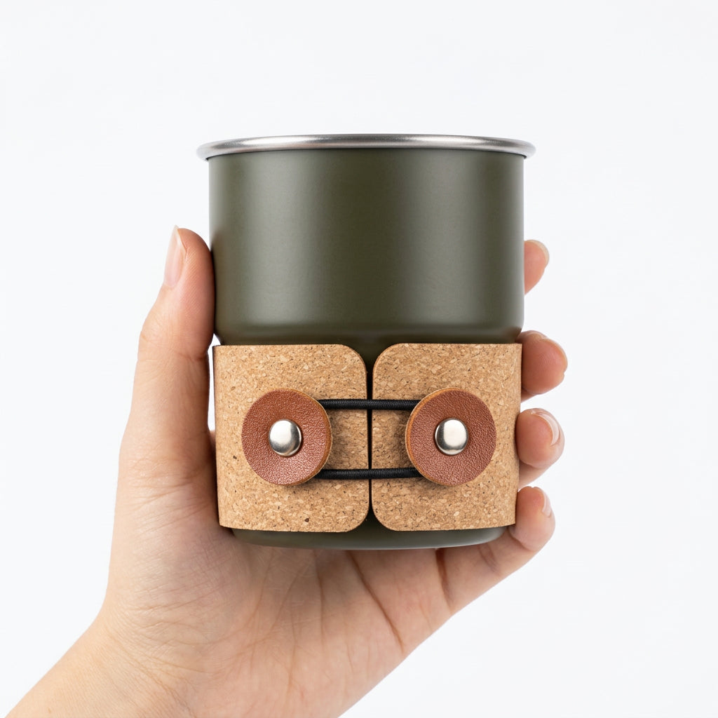 Unisex Kaffekande Rustfrit Stål Med Læderhåndtag Praktisk Design 0