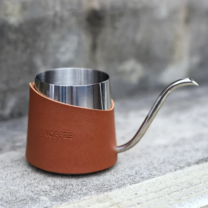 Unisex Kaffekande Rustfrit Stål Med Læderhåndtag Praktisk Design 6