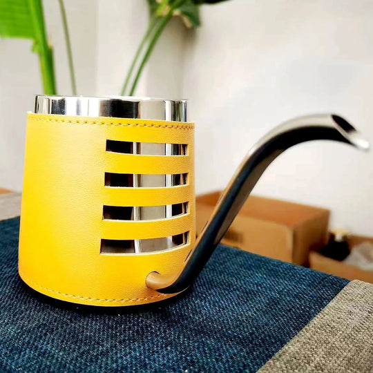 Unisex Kaffekande Rustfrit Stål Med Læderhåndtag Praktisk Design 7