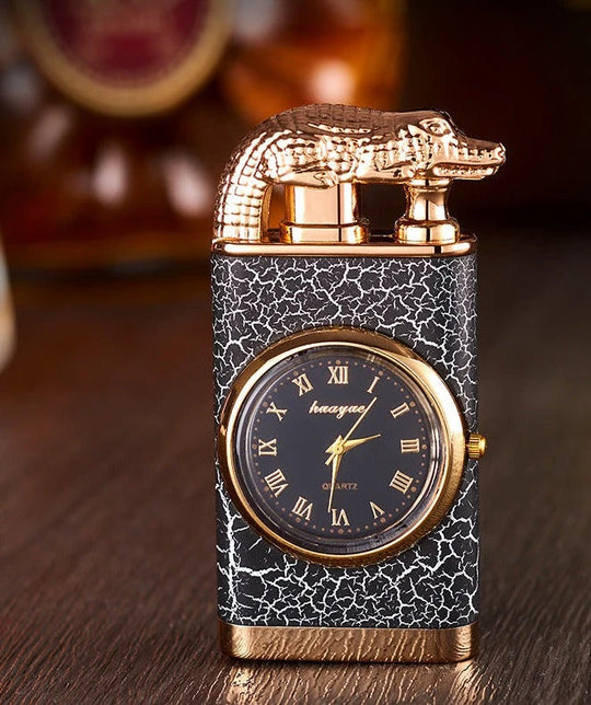 Unisex Lighter med Kvartsur og Blå Flamme 2