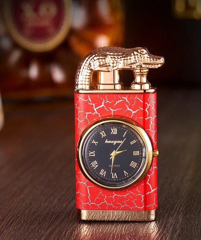 Unisex Lighter med Kvartsur og Blå Flamme 4