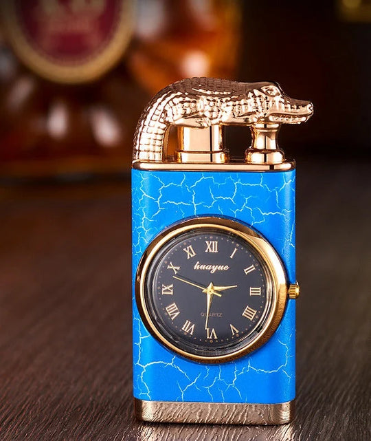 Unisex Lighter med Kvartsur og Blå Flamme 5