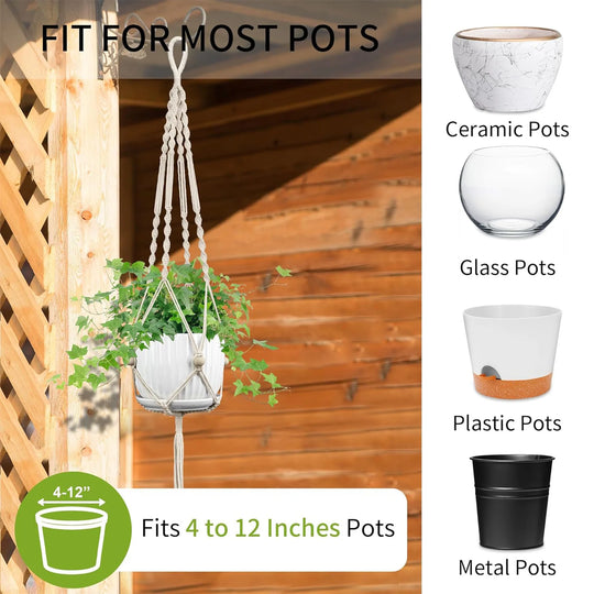 Unisex Macramé Planteophæng Håndlavet Design 2