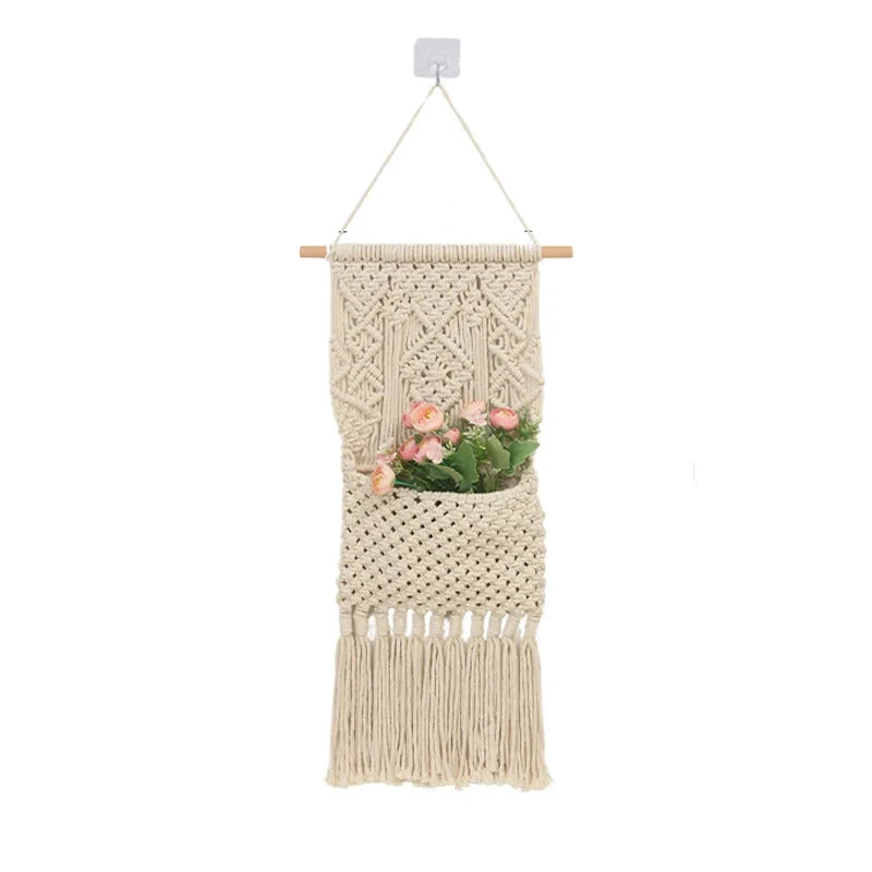 Unisex Macramé Vægophæng Boho Stil 0