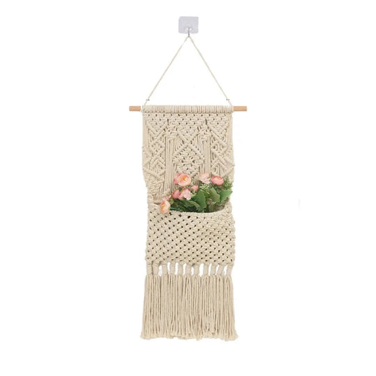 Unisex Macramé Vægophæng Boho Stil 0