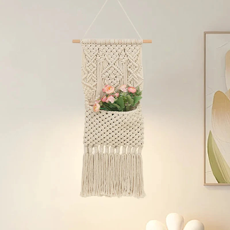 Unisex Macramé Vægophæng Boho Stil 1