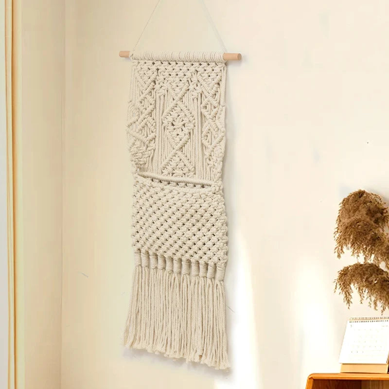 Unisex Macramé Vægophæng Boho Stil 4