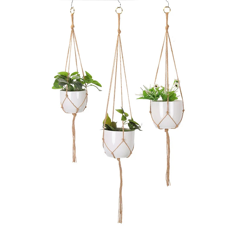 Unisex Makramé Planteholder Hængende Design 1