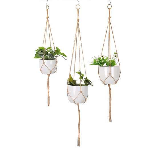 Unisex Makramé Planteholder Hængende Design 1