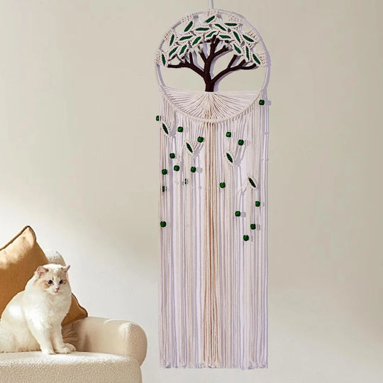 Unisex Makramé Vægophæng Livets Træ Design 0