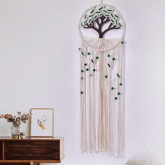 Unisex Makramé Vægophæng Livets Træ Design 1