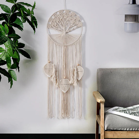 Unisex Makramé Vægophæng med Livets Træ Design 1