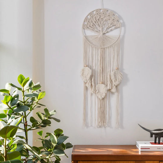 Unisex Makramé Vægophæng med Livets Træ Design 2