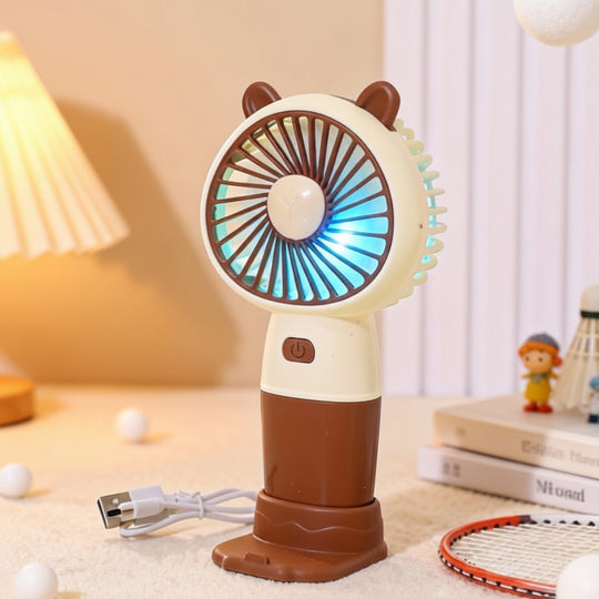 Unisex Mini Bordventilator Genopladelig med LED Lys og USB 7