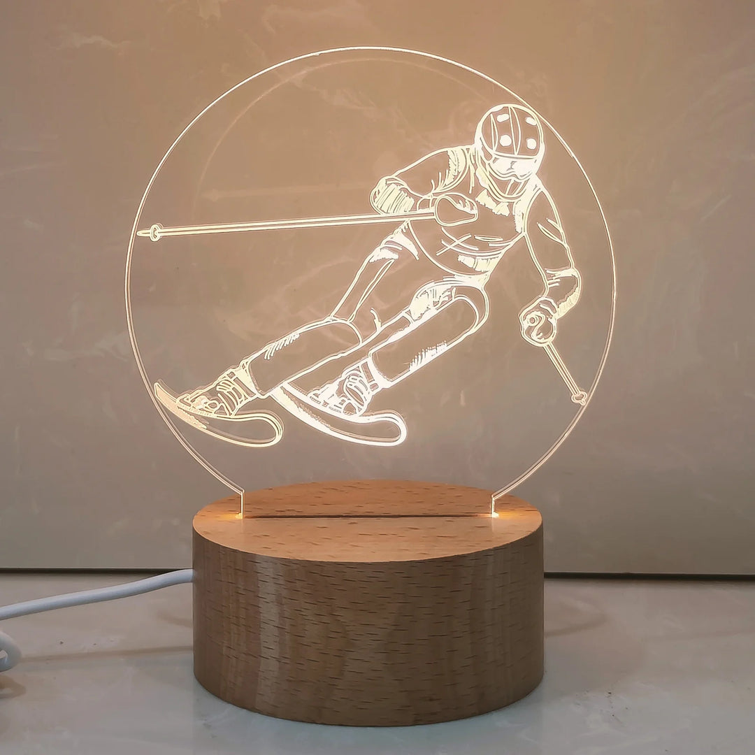 Unisex Natlampe med 3D Arkitekturdesign og Akrylskærm 5