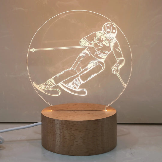 Unisex Natlampe med 3D Arkitekturdesign og Akrylskærm 5