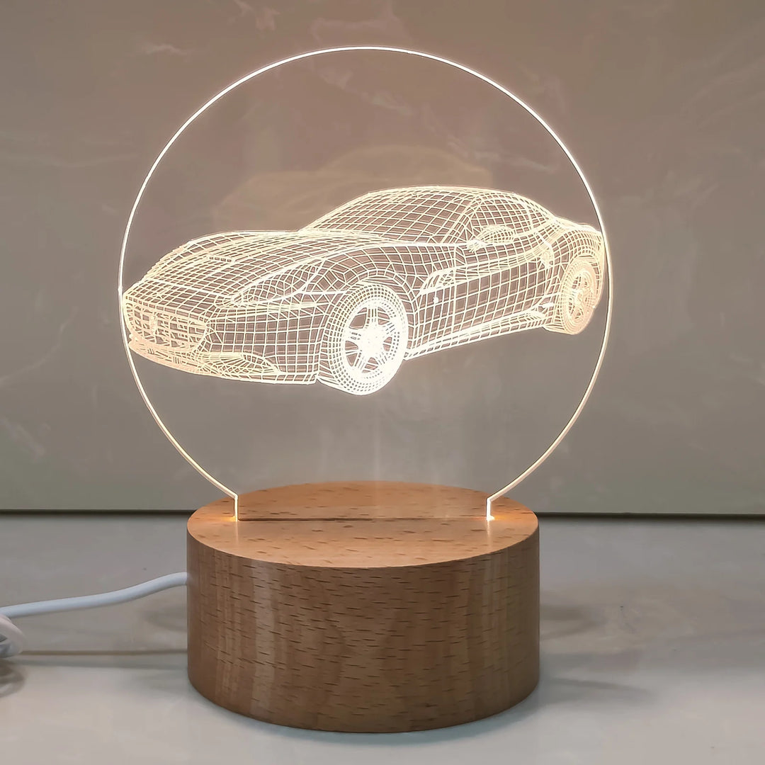 Unisex Natlampe med 3D Arkitekturdesign og Akrylskærm 7