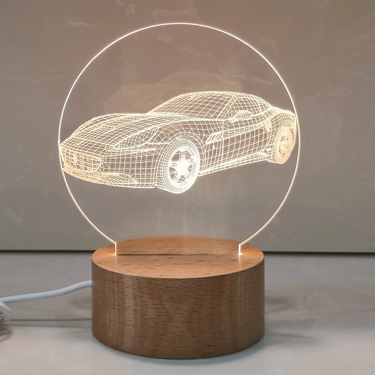 Unisex Natlampe med 3D Arkitekturdesign og Akrylskærm 7