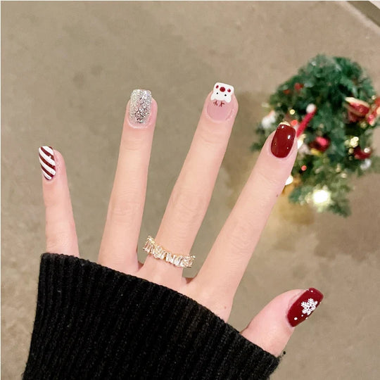 Unisex Neglekunst Sæt Juletema Med Festlige Motiver 1