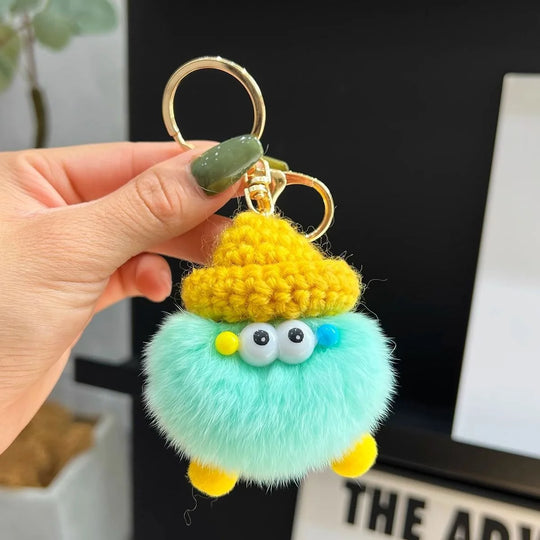 Unisex Nøglering Plys Tegneseriefigur Rund 16