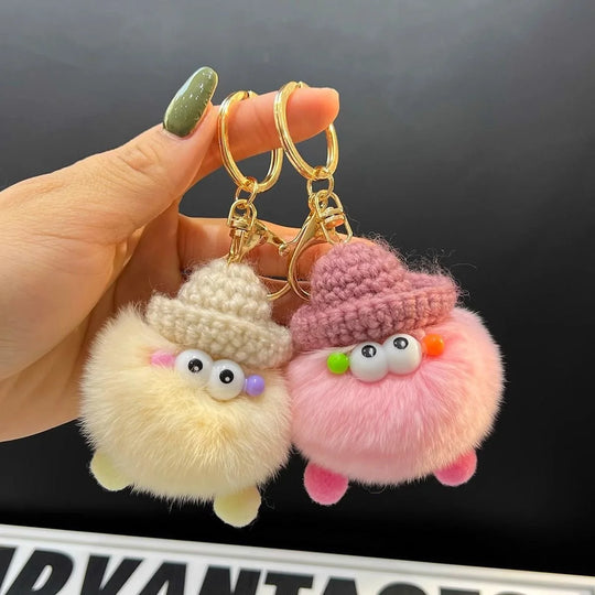 Unisex Nøglering Plys Tegneseriefigur Rund 2